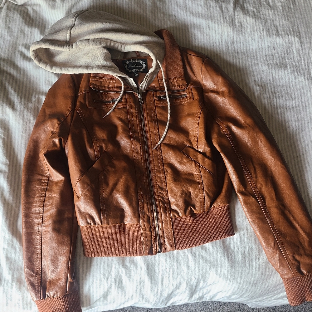 Ambiance Tan Faux Leather Jacket